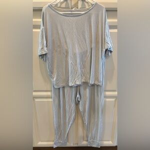 Old Navy Women's L Light Blue Striped Sunday Sleep Pajama Set